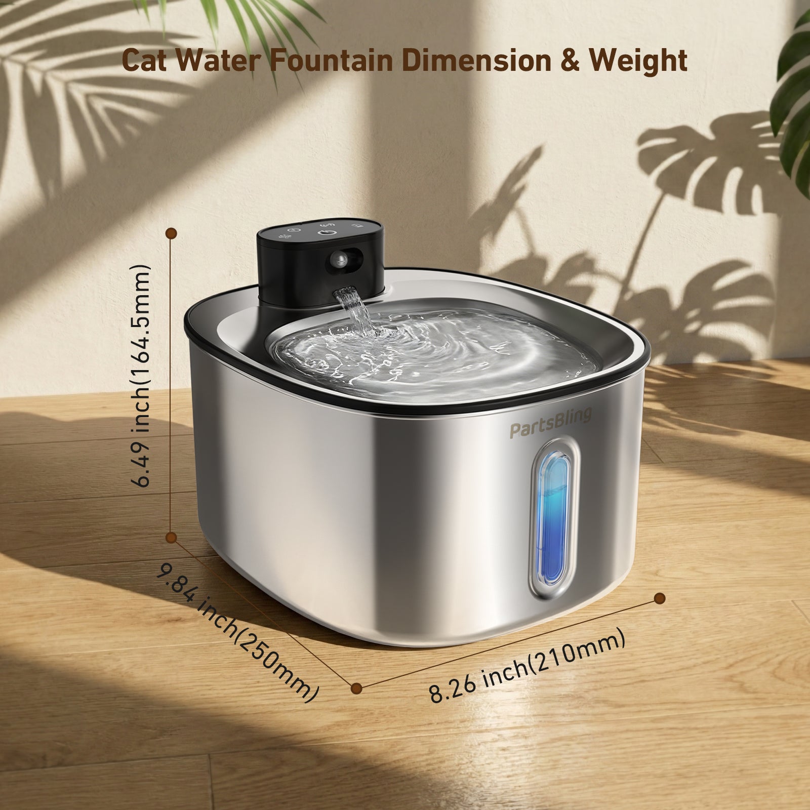 4.2L Cordless Cat Water Fountain - Wireless Stainless Steel Pet Auto Dispenser for Cats & Dogs