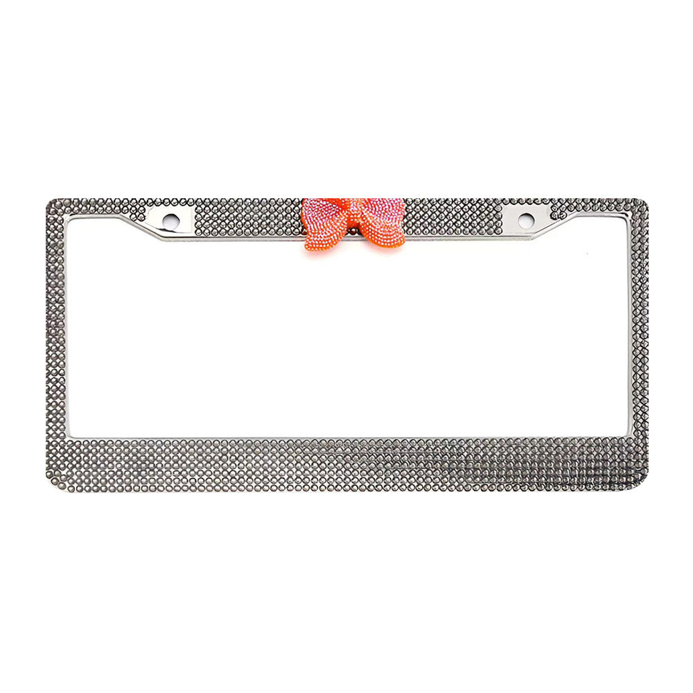 Rhinestone License Plate Frame with Bowknot