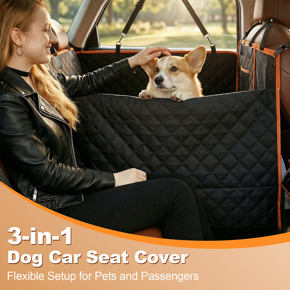 Hard Bottom Convertible Dog Car Seat Cover