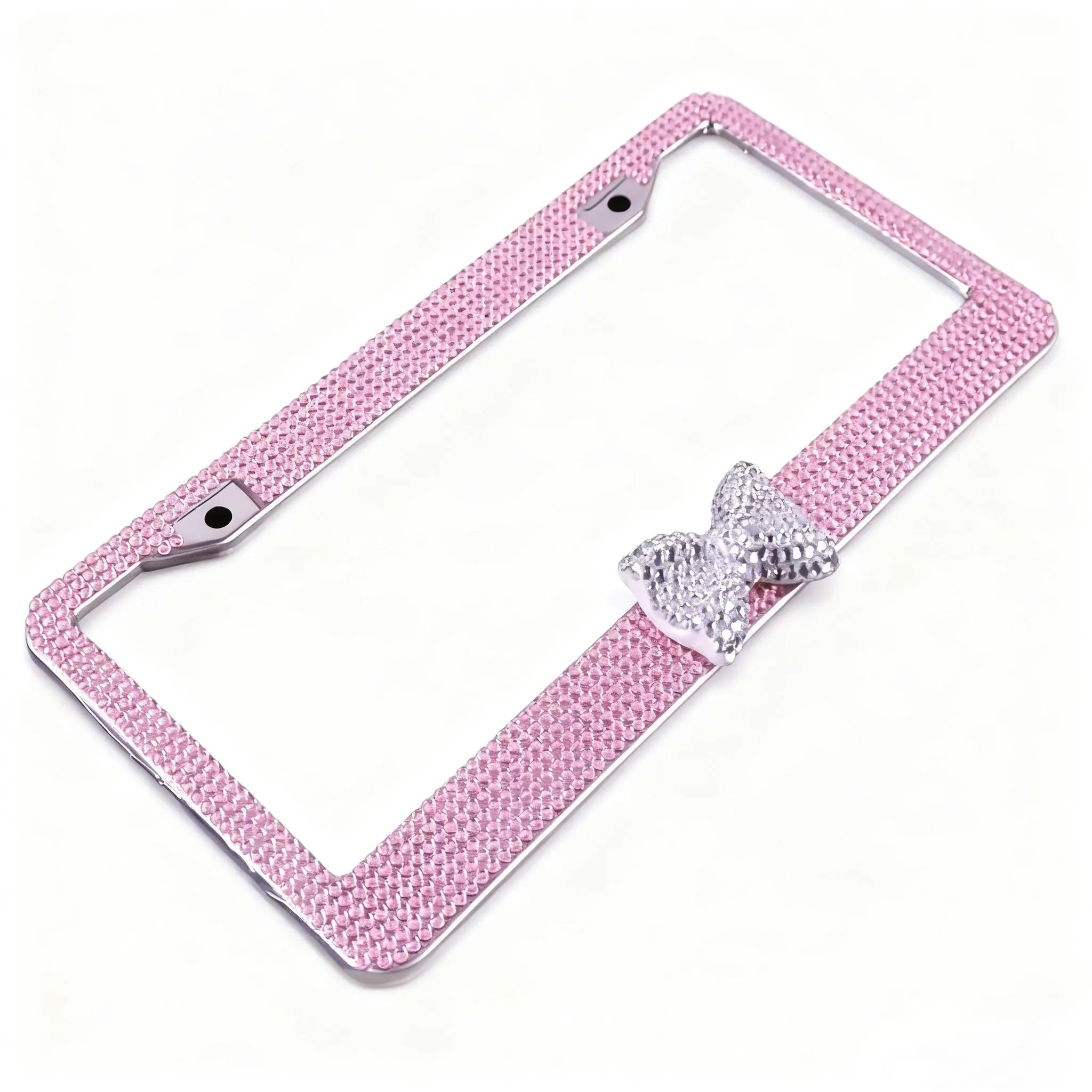 Rhinestone License Plate Frame with Bowknot