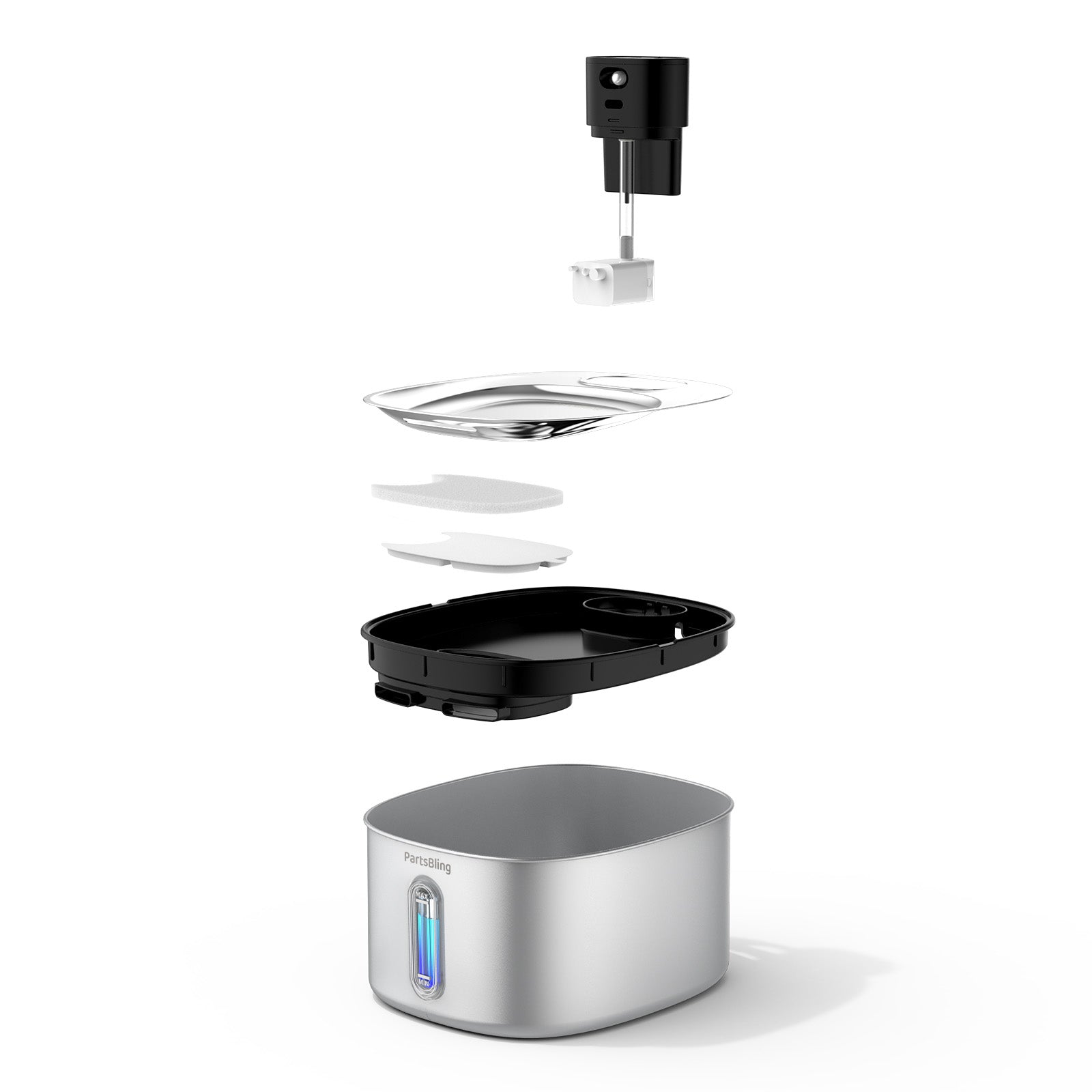4.2L Cordless Cat Water Fountain - Wireless Stainless Steel Pet Auto Dispenser for Cats & Dogs