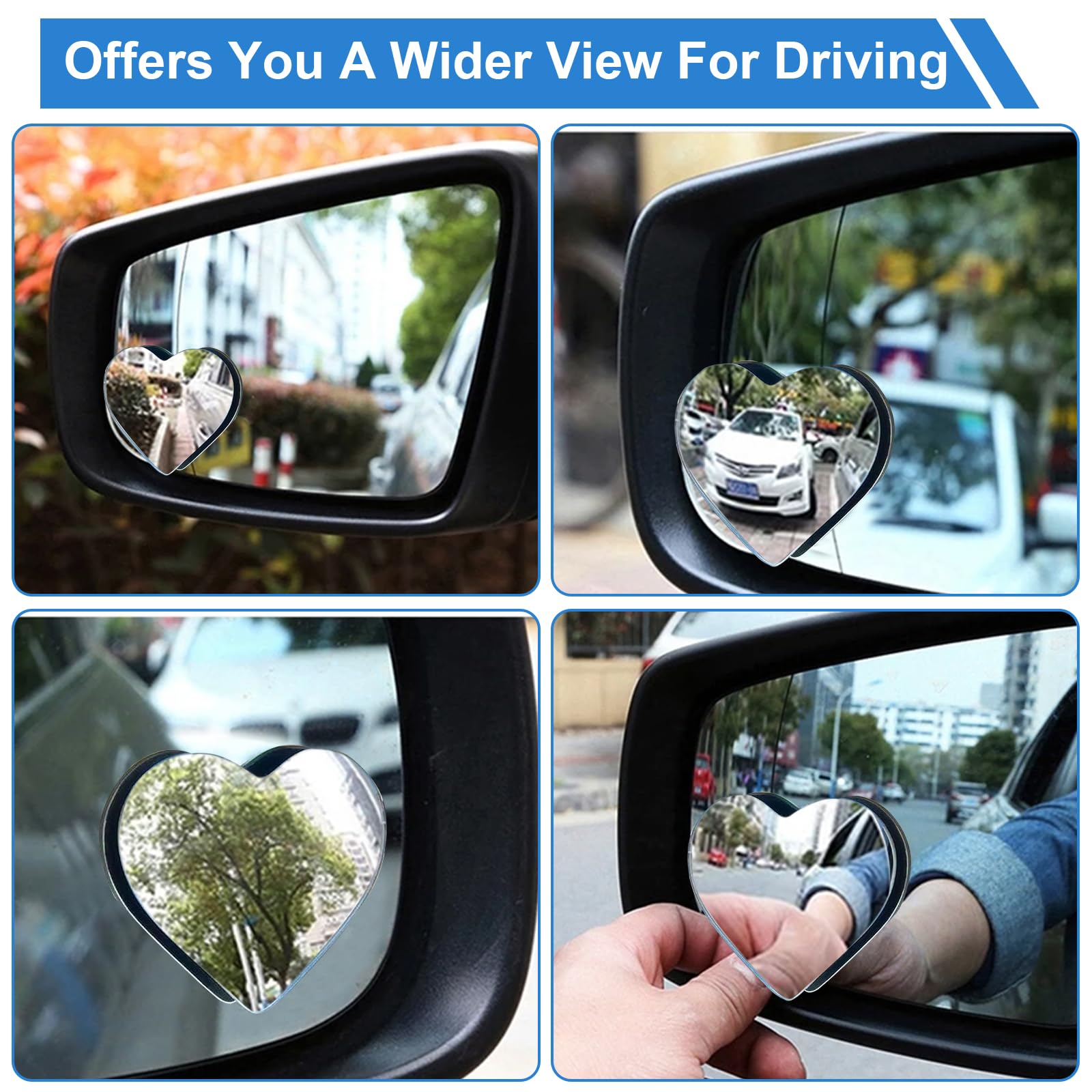 Heart Shaped Blind Spot Mirror Set