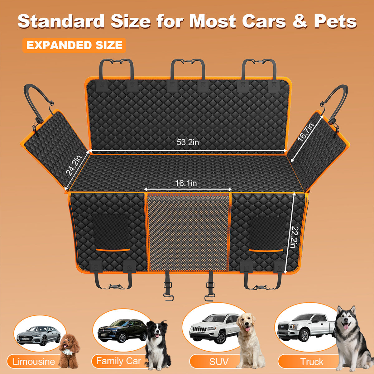 Hard Bottom Convertible Dog Car Seat Cover