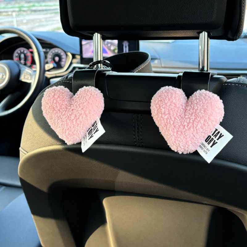 Car Seat Back Hook with Plush Heart