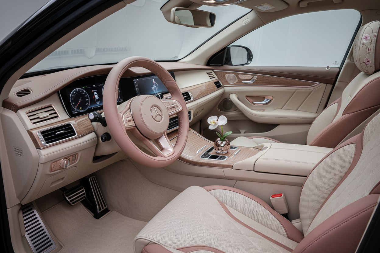 Elegantly styled car interior for women