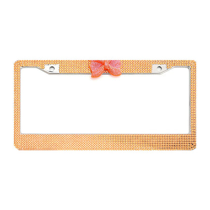 Rhinestone License Plate Frame with Bowknot