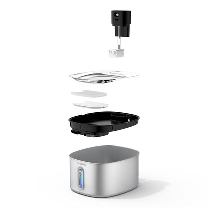 4.2L Cordless Cat Water Fountain - Wireless Stainless Steel Pet Auto Dispenser for Cats & Dogs