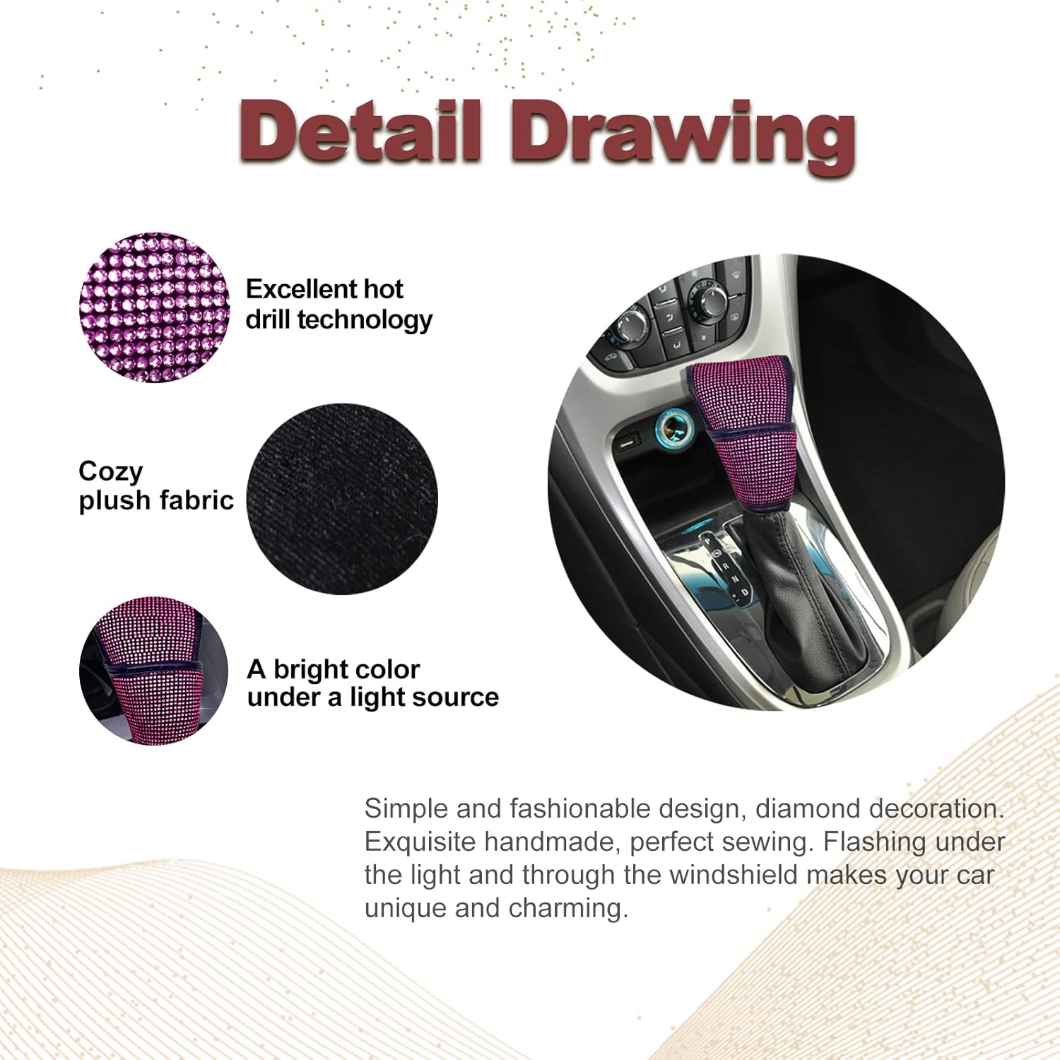 Pink Bling Shift Knob Cover