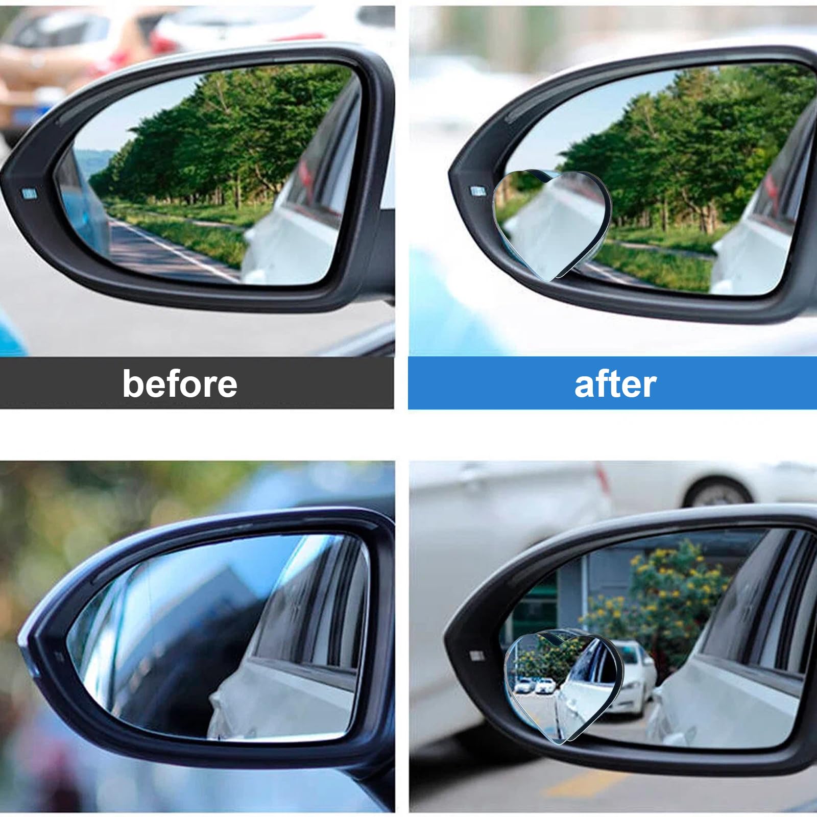 Heart Shaped Blind Spot Mirror Set