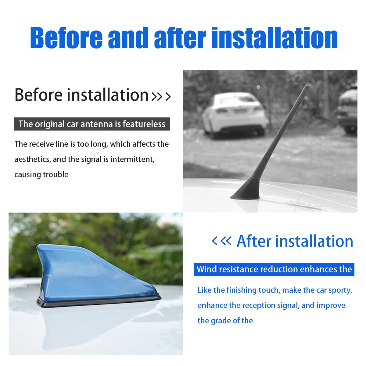 Car Antenna Roof Shark Fin Antenna Universal