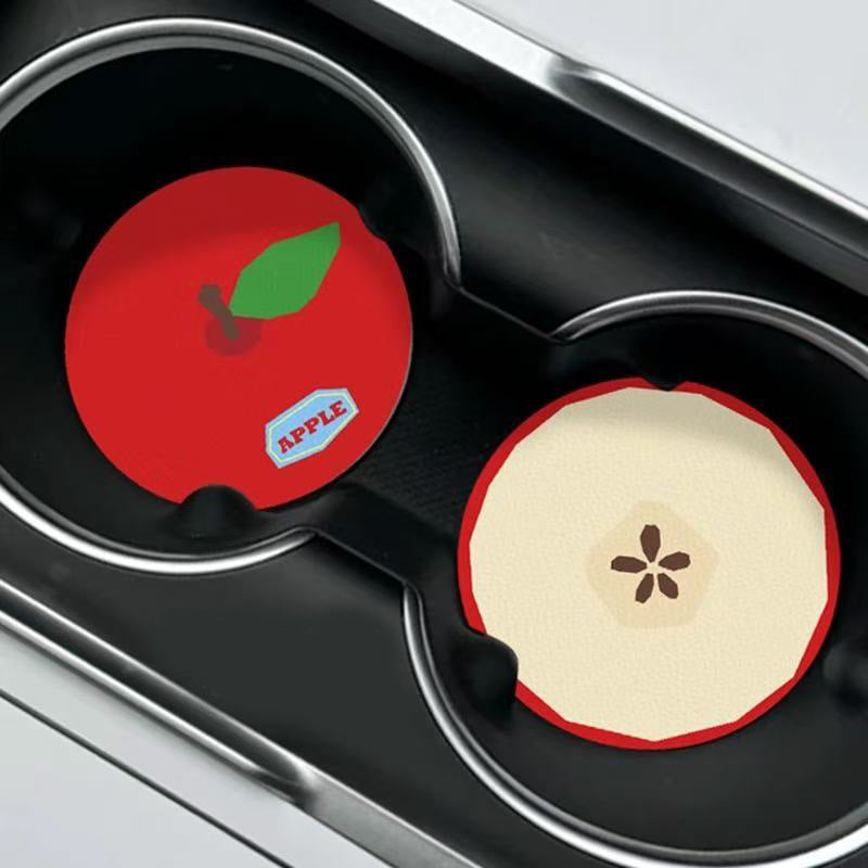 Red Apple Car Cup Holder Coasters