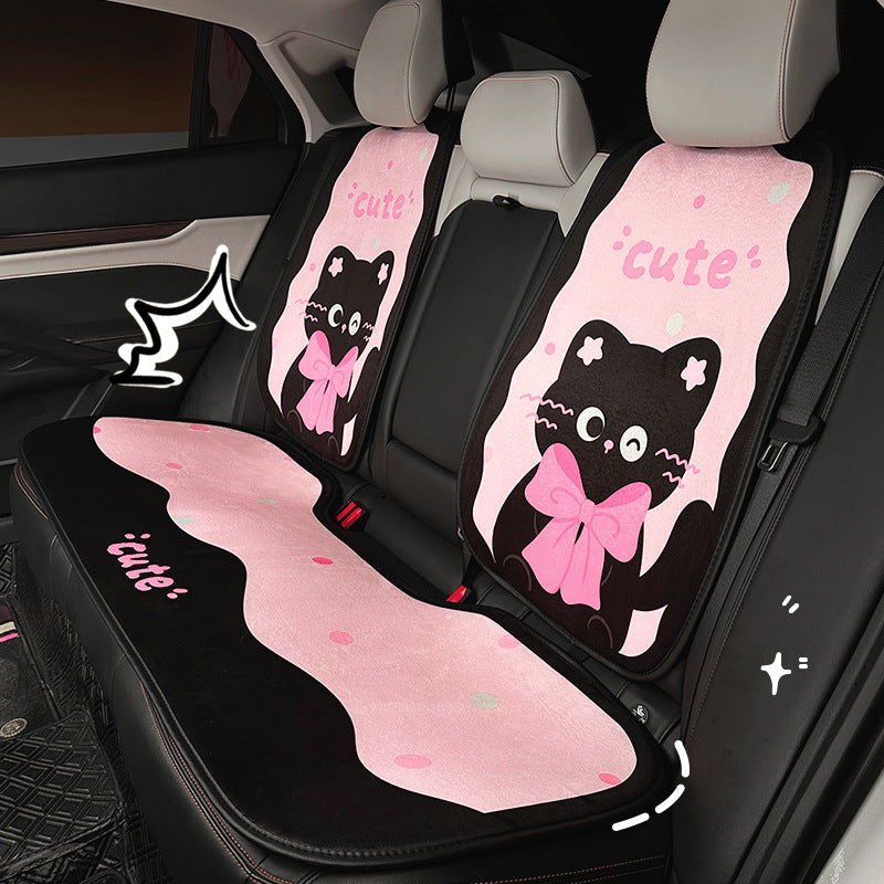 Plush Cat Car Seat Back Cushion