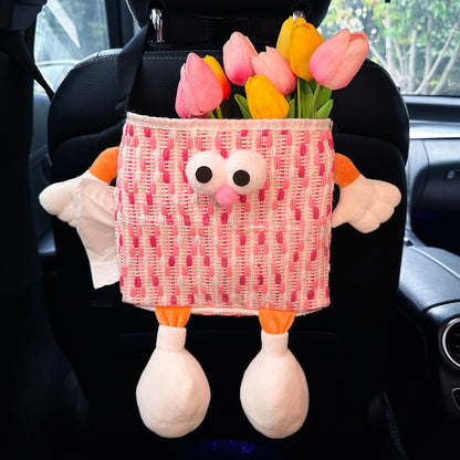 Pink Cartoon Car Seat Organizer